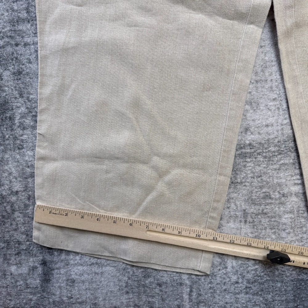 J Jill Pants Womens XL Beige Love Linen Wide Leg Crop Pull On Lagenlook Resort - Picture 7 of 8